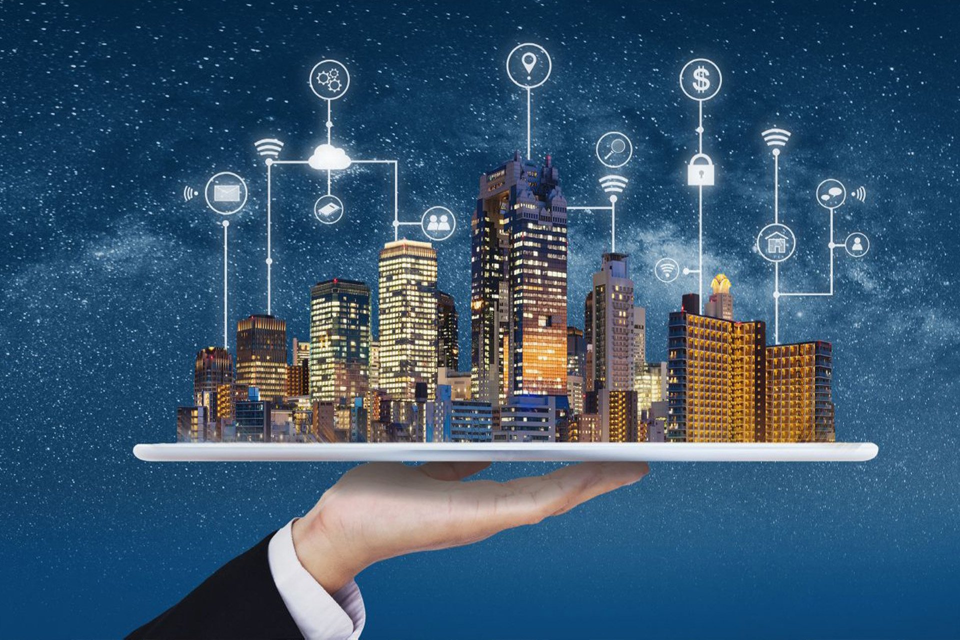 A hand holding a platter showcasing new technology