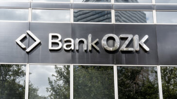 The exterior of a Bank OZK location in Houston, Texas